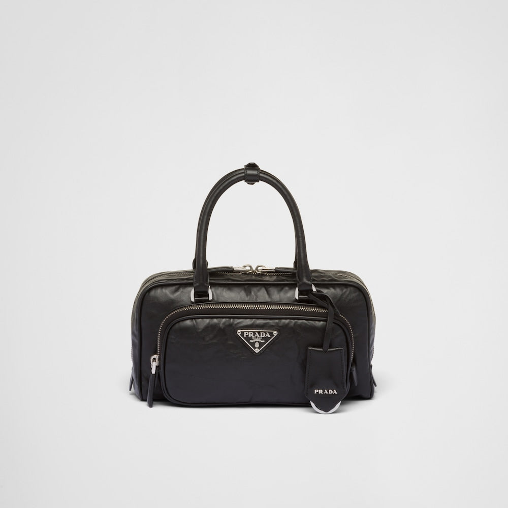 Prada Antique nappa leather multi-pocket top-handle bag - Black