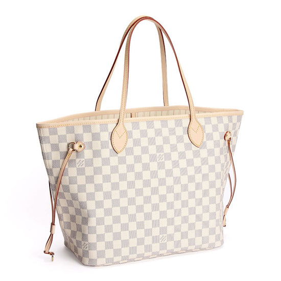 LV N51107 Neverfull MM Shoulder Bag Damier Azur Canvas