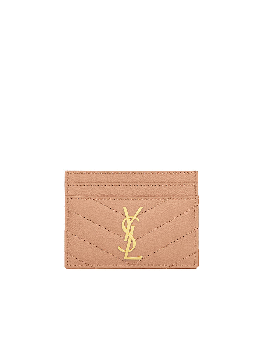 New Trends Cassandre YSL Matelasse Card Case in Grain de Poudre Embossed Leather