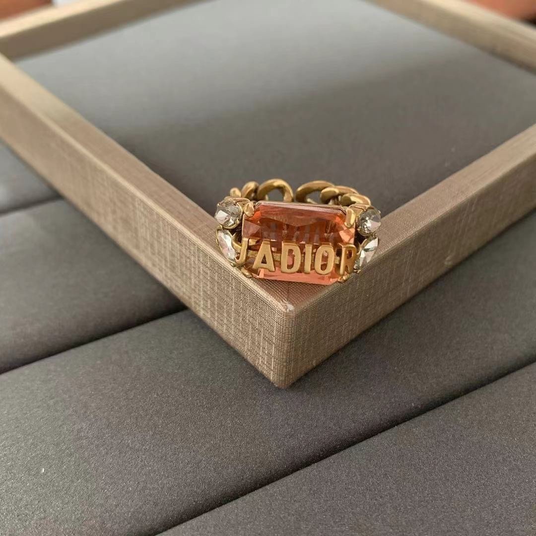 DIOR Fashion red rhinestone ring