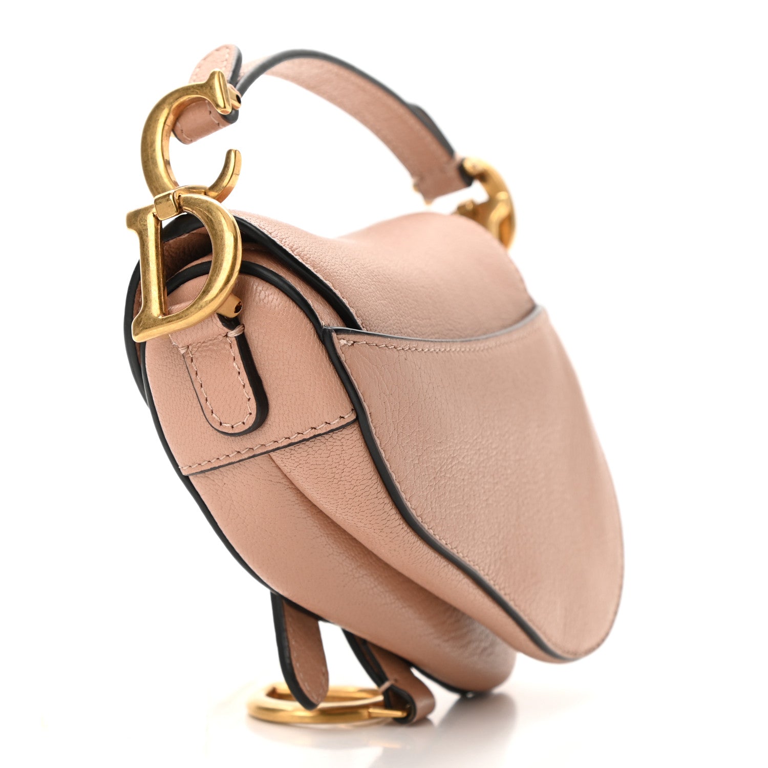 CHRISTIAN DIOR Goatskin Micro Saddle Bag Rose Des Vent