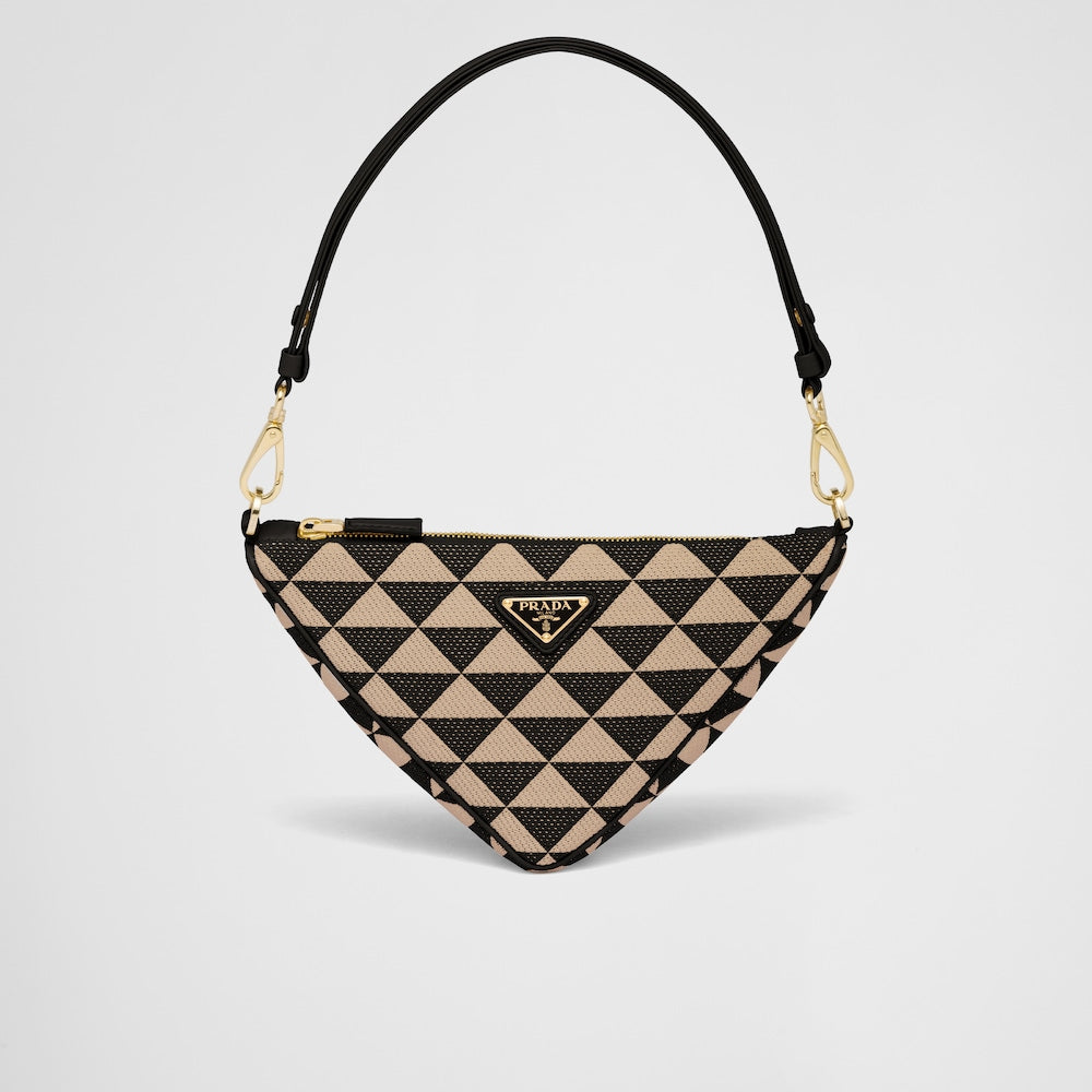 Prada Embroidered fabric mini-bag - Black/Beige