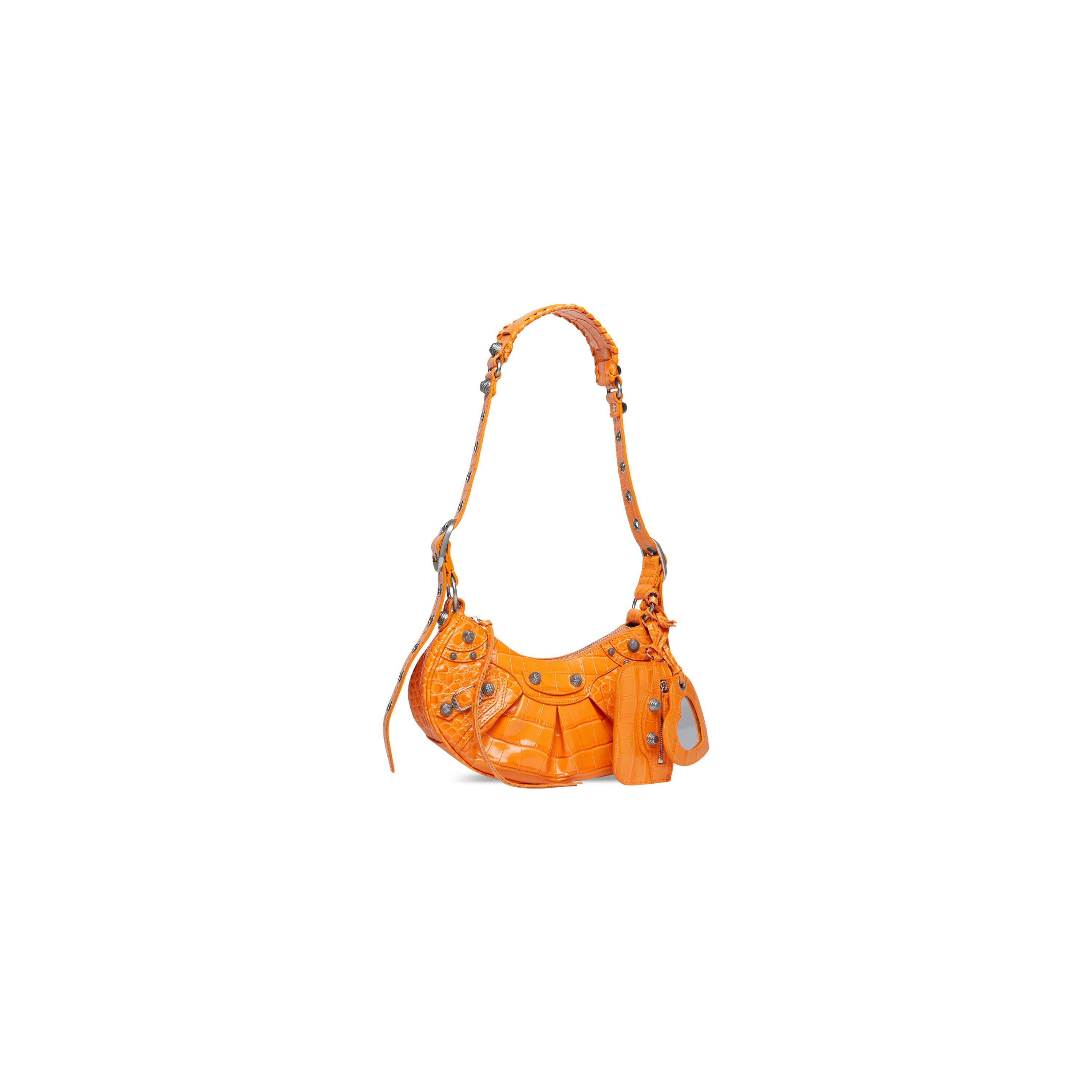 WOMEN'S LE CAGOLE XS SHOULDER BAG CROCODILE EMBOSSED IN ORANGE
