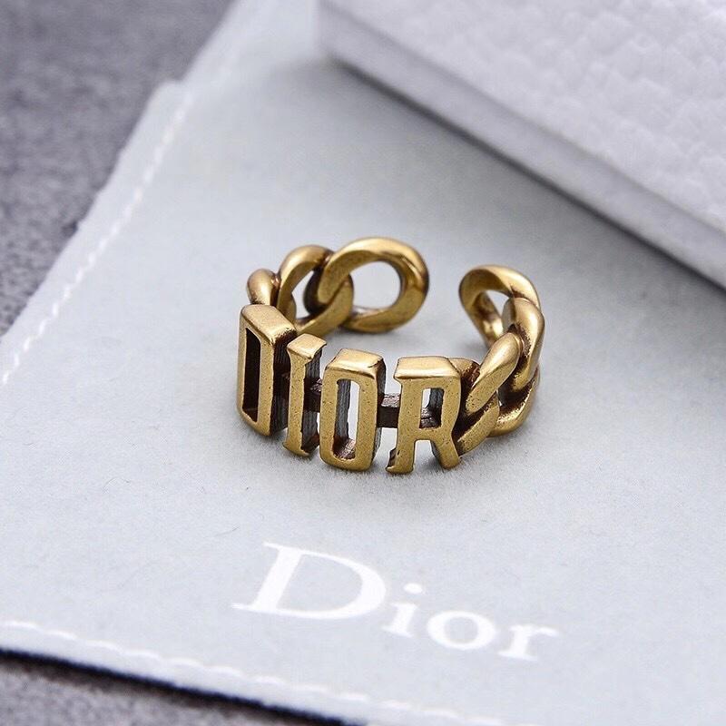 DIOR Letter Chain Hollow Split Ring