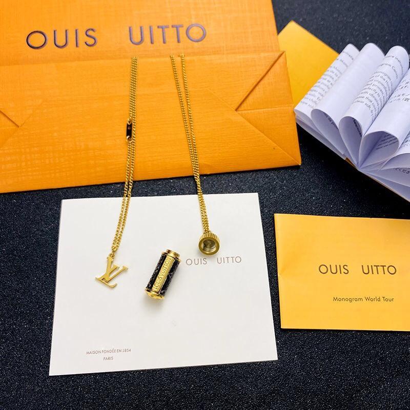 LV Fashion Perfume Bottle Pendant Necklace