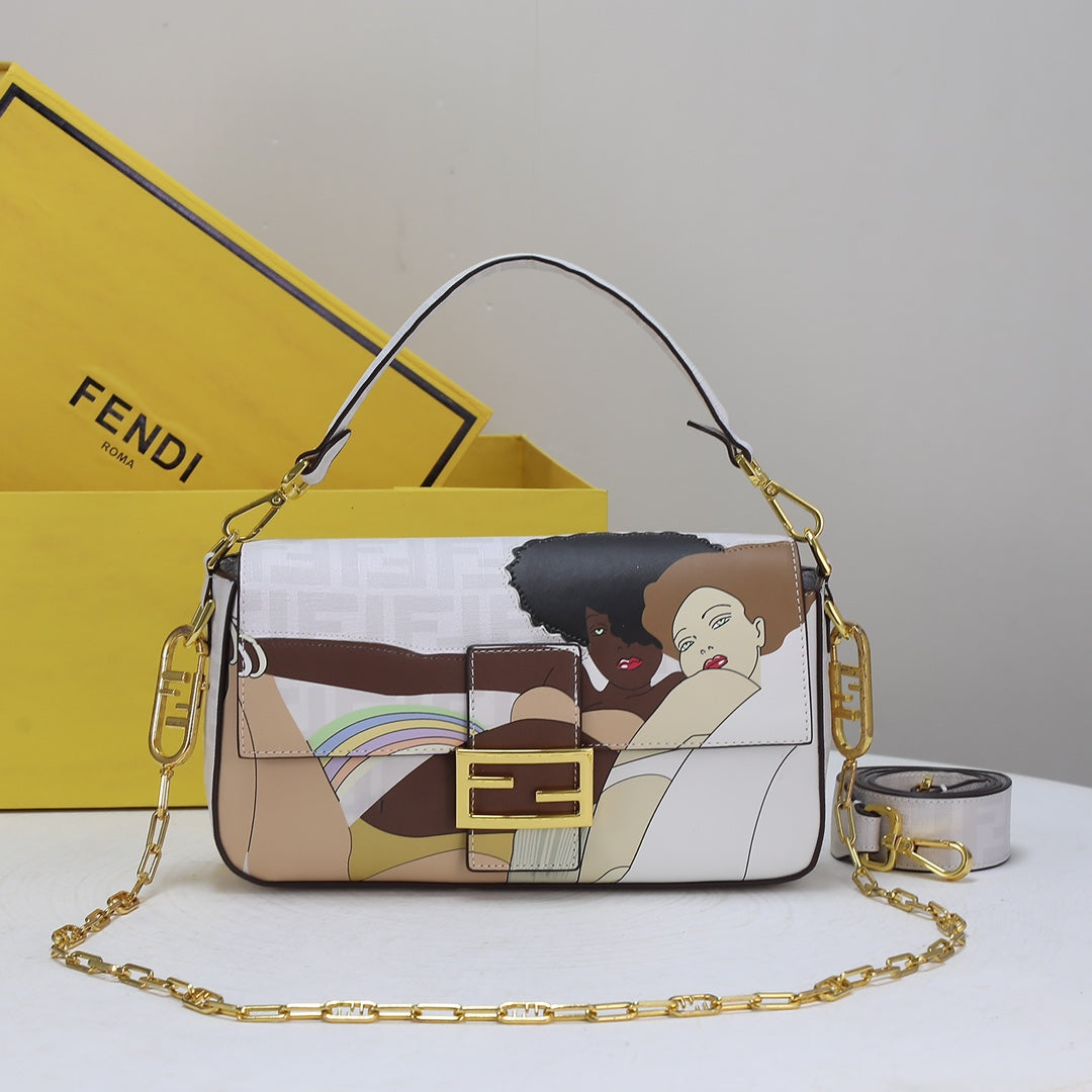 2 color handmade illustration bag