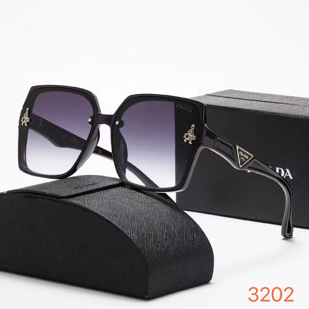 6 color triangle logo Prada sunglasses