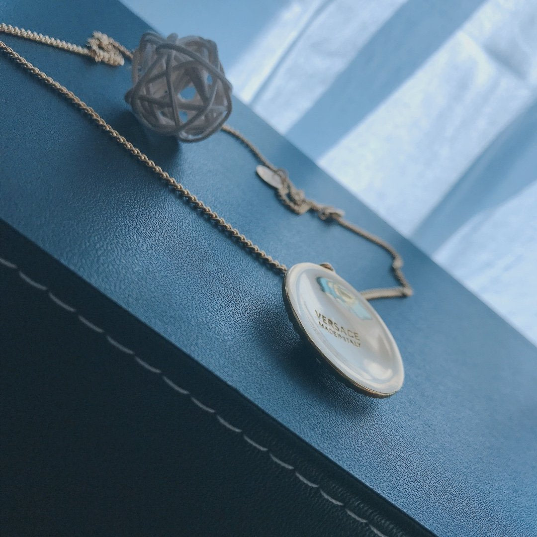 VERSACE Fashion Beauty Head Rhinestone Necklace