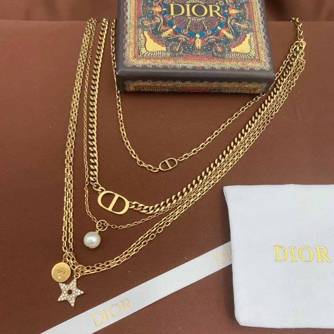 DIOR Retro multi-layer all-match necklace
