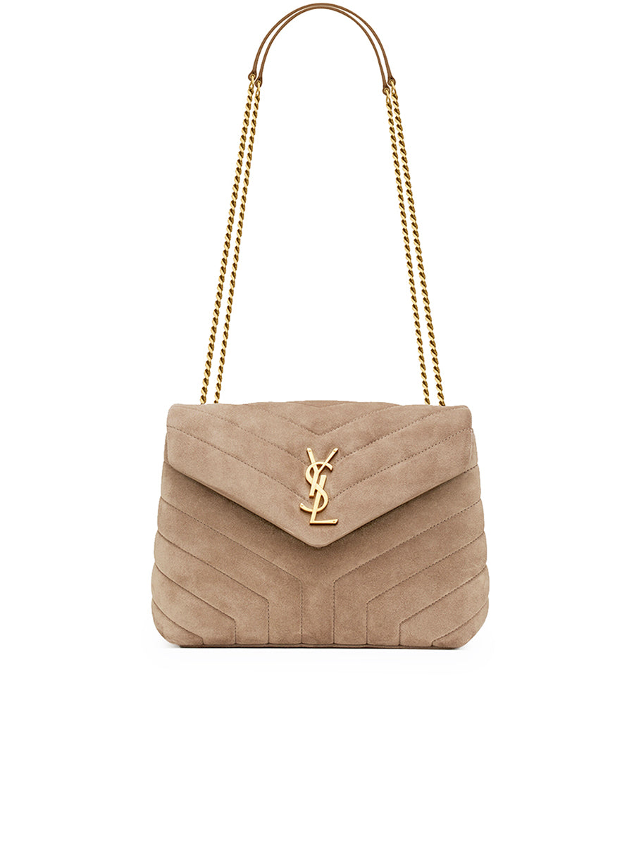 New Trends Loulou Small Chain Bag in Quilted 'Y' Suede