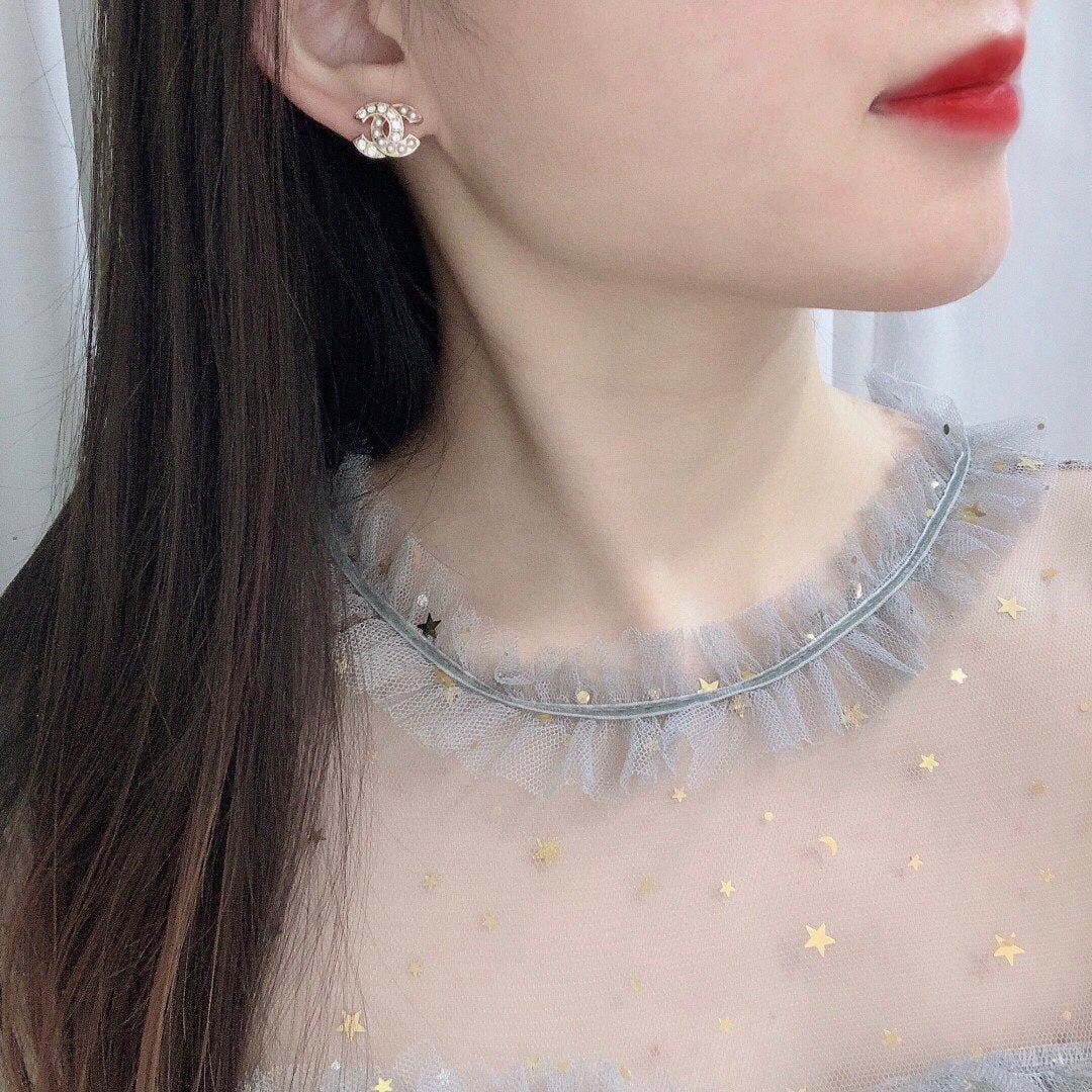 CHANEL Retro Distressed Crystal Earrings with Diamonds