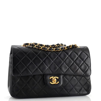 Chanel Vintage Classic Double Flap Bag Quilted Lambskin Medium