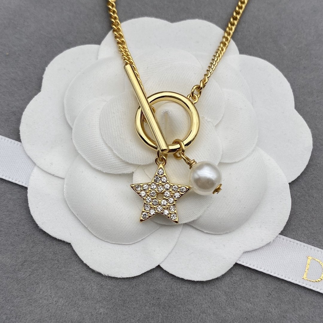 DIOR double-layer pearl star bracelet