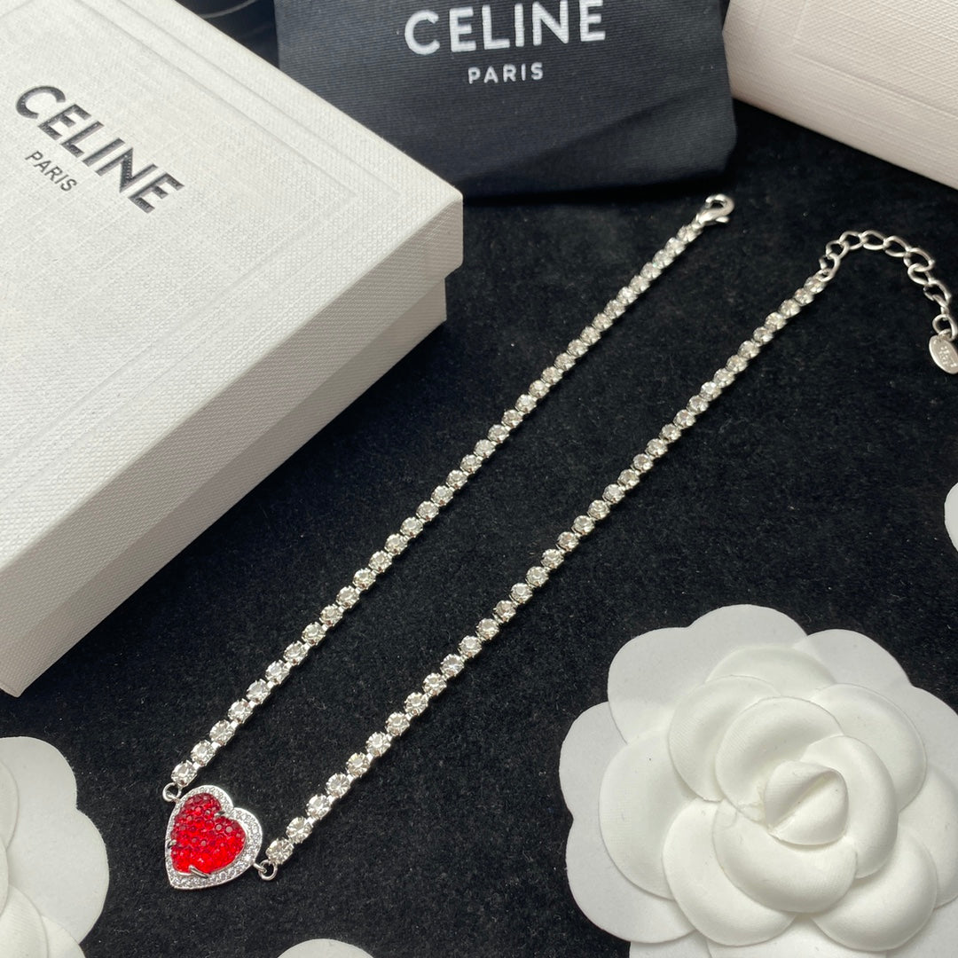 CELINE Love Necklace and Bracelet and Stud Earrings