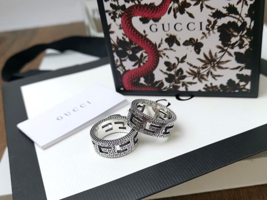 GUCCI Retro Carved Stainless Steel Ring