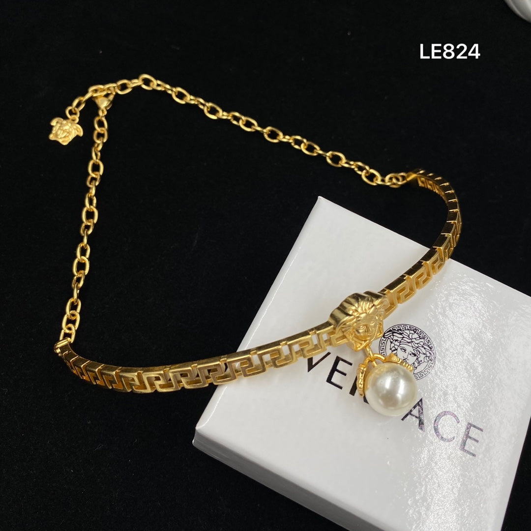 VERSACE Gold Pop Pearl Necklace