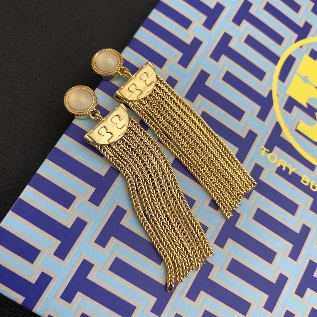 Retro semicircle tassel pendant earrings