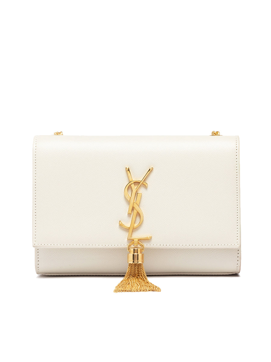 New Trends  Kate Small Chain Bag with Tassel in Crocodile Embossed Shiny Leather
