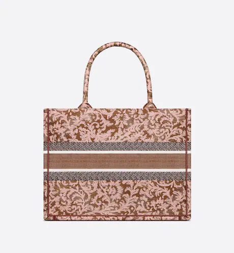 MEDIUM DIOR BOOK TOTE Metallic Pink Dior Brocart Embroidery (36 x 27.5 x 16.5 cm)