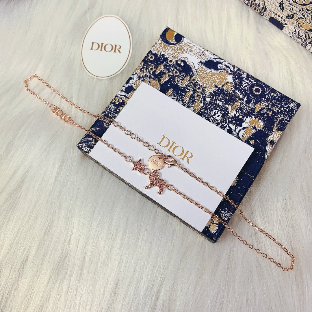 DIOR Luxury Rose Gold Lion Pendant Necklace