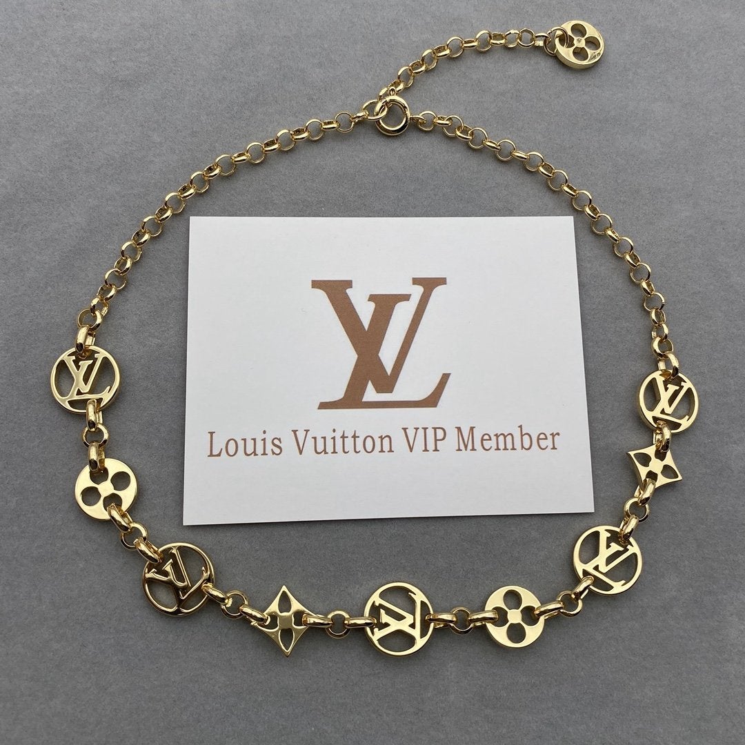 LV Fashionable Hollow Printed Necklace