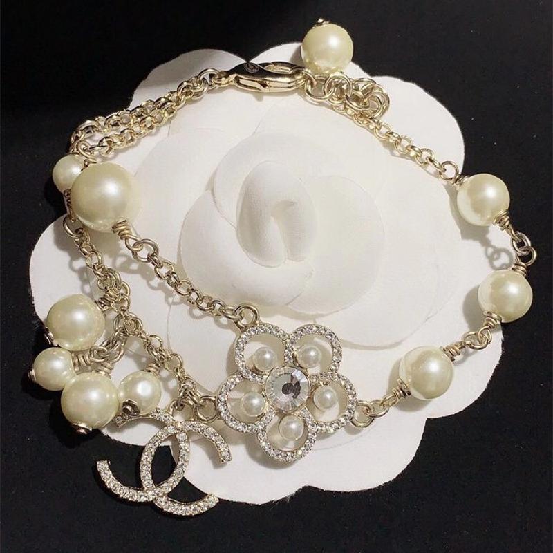 CHANEL Luxury Double C Pearl Bracelet