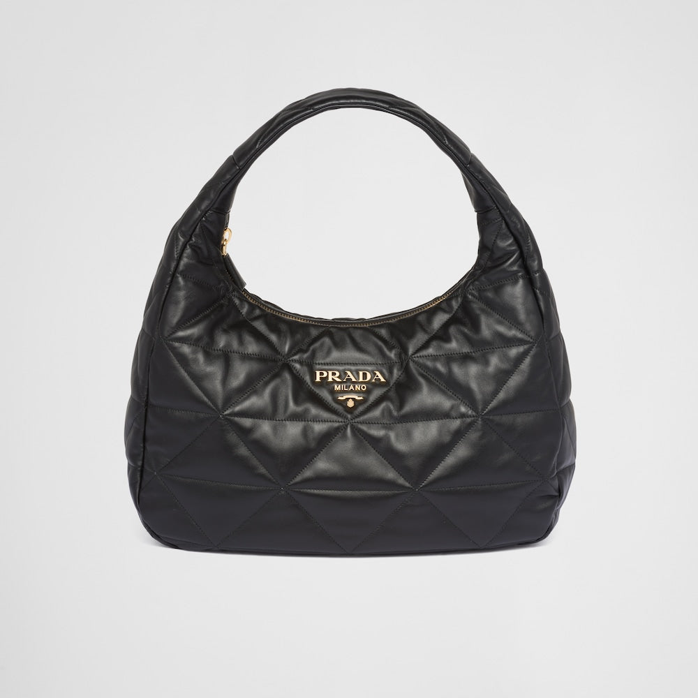 Prada Large, topstitched nappa-leather bag