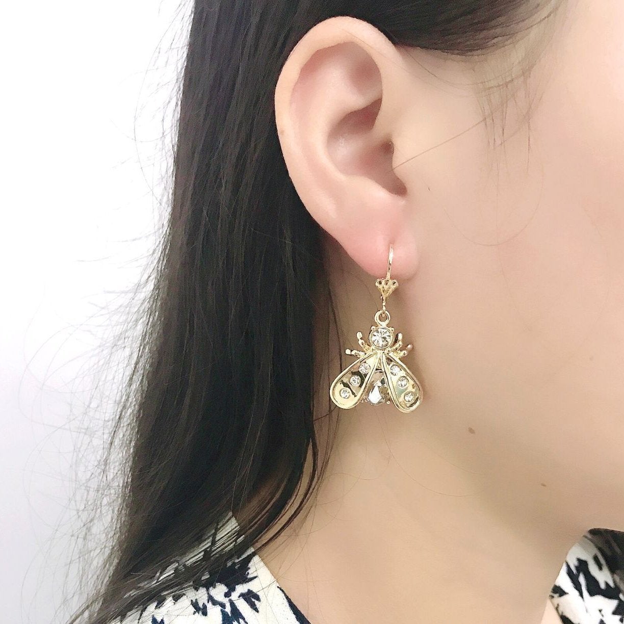 Simple Personality Beetle Pendant Earrings