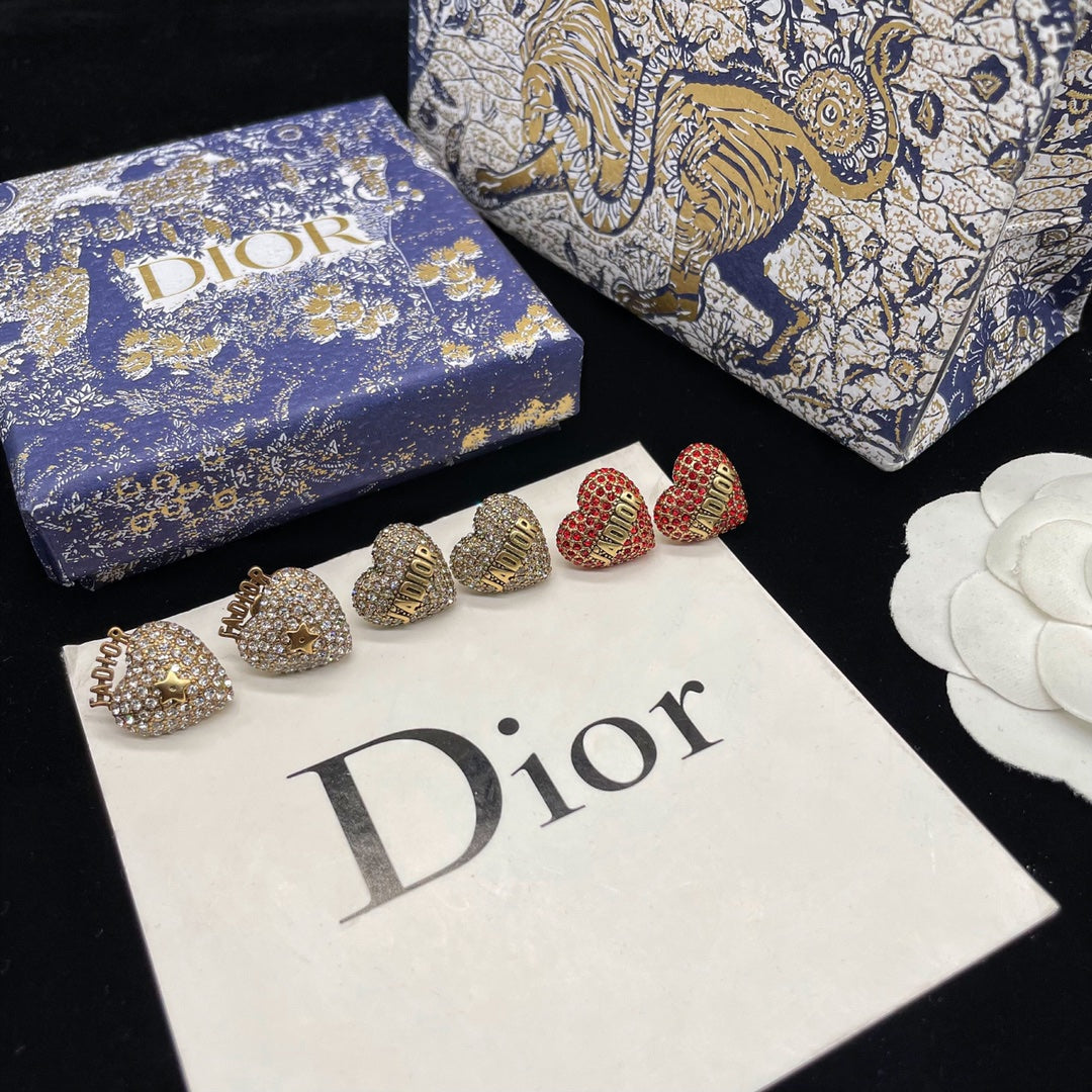 DIOR Fashionable heart-shaped earrings