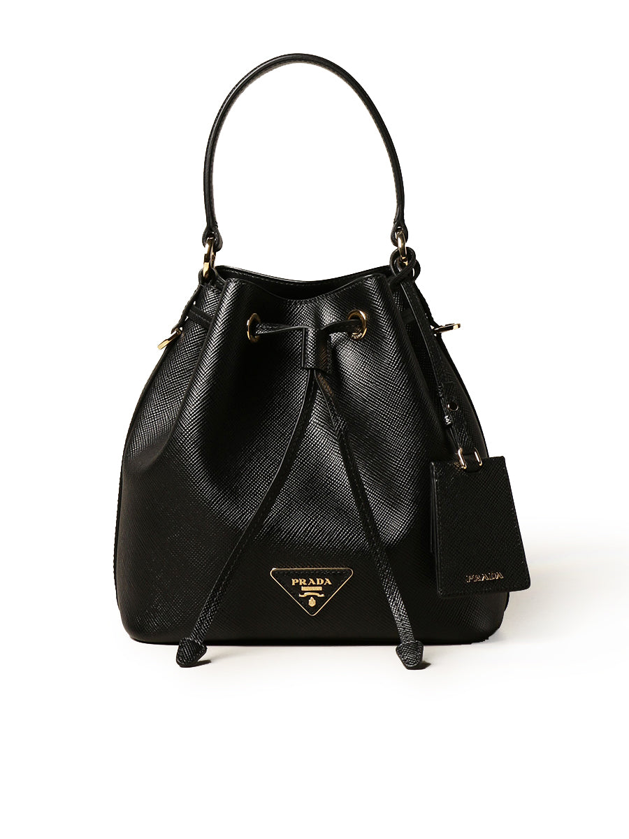 Prada Saffiano Leather Bucket in Black