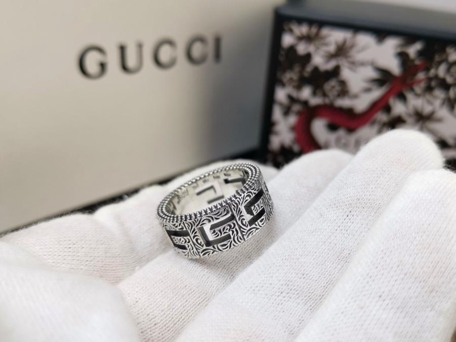 GUCCI Retro Carved Stainless Steel Ring