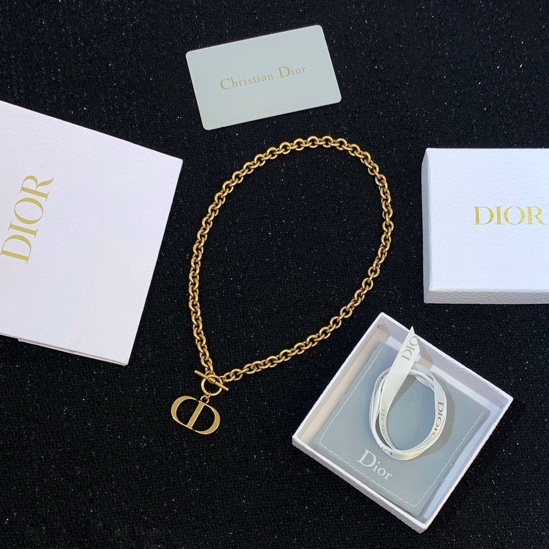 DIOR Gold-finish Metal Bolt Buckle Bracelet/necklace