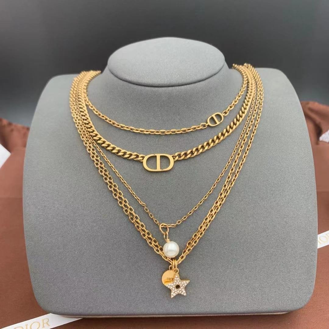 DIOR Retro multi-layer all-match necklace