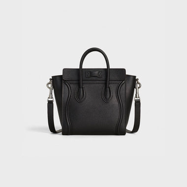 NANO LUGGAGE BAG IN DRUMMED CALFSKIN BLACK