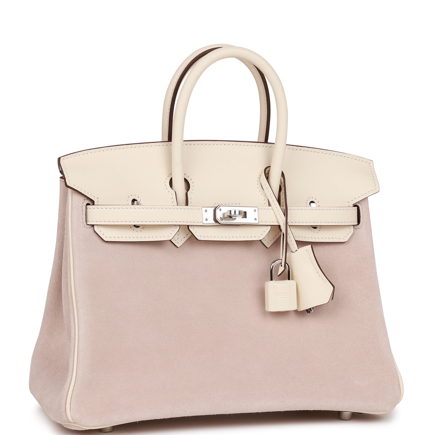 Hermès Birkin 25 Glycine Grizzly and Nata Swift Palladium Hardware