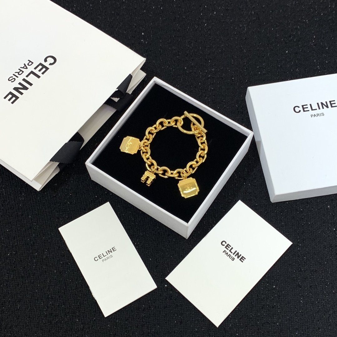 CELINE Fashionable Arc de Triomphe Brass Bracelet