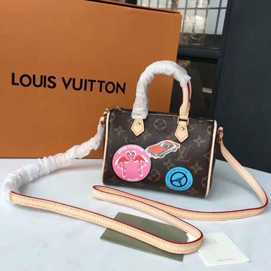 LV M62208 Nano Speedy Crossbody Bag Monogram Canvas