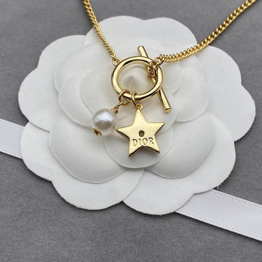 DIOR double-layer pearl star bracelet