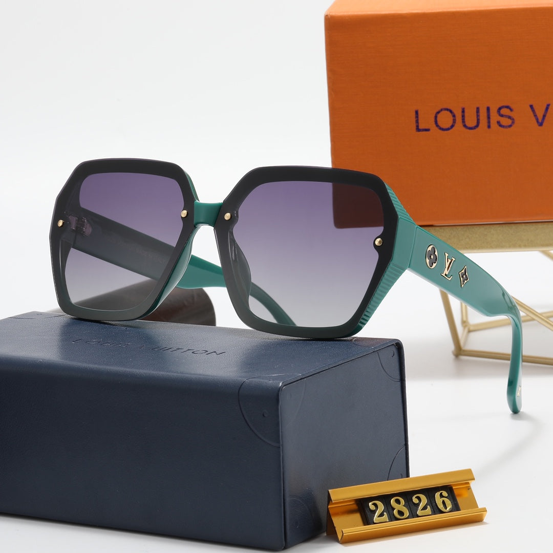 5 colors simple inlaid four-leaf clover letters polarized sunglasses