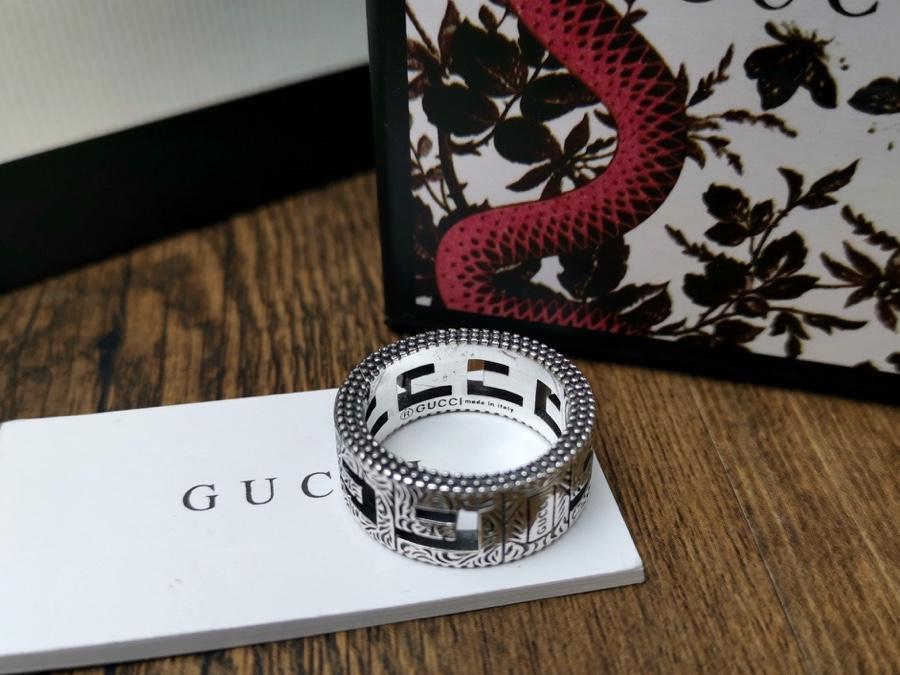 GUCCI Retro Carved Stainless Steel Ring