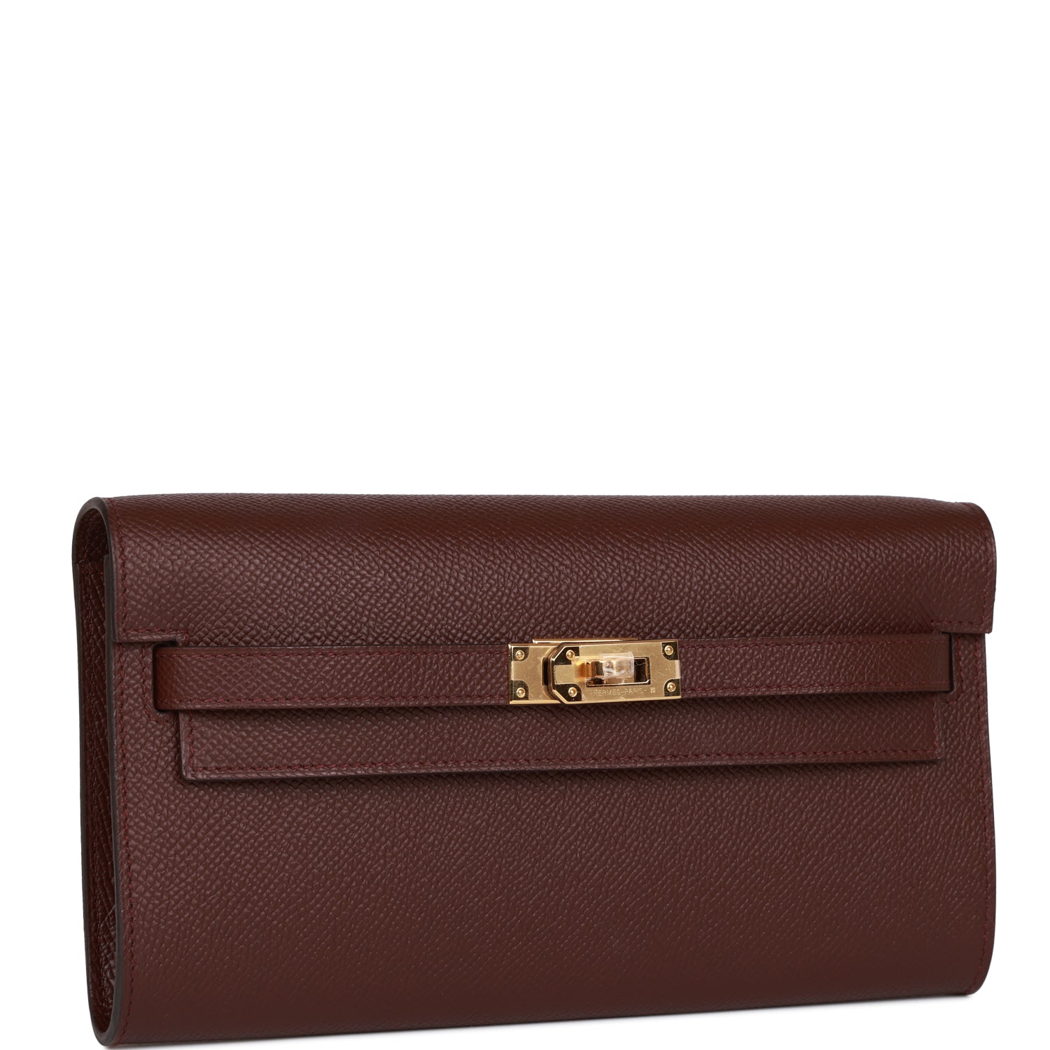 Hermès Kelly Wallet To Go Bordeaux Epsom Gold Hardware