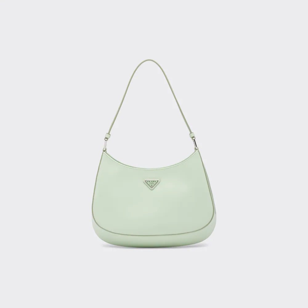 Prada Cleo brushed leather shoulder bag - Aqua