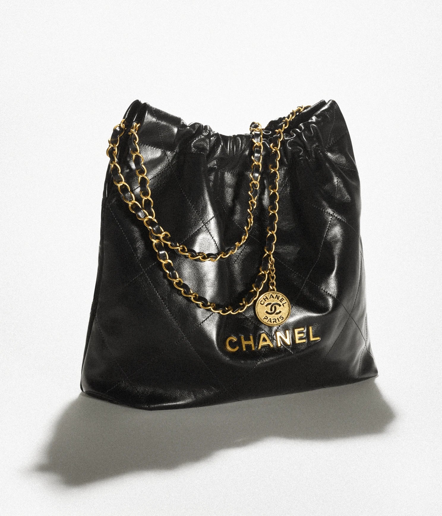 22 HANDBAG - Black & White Leather