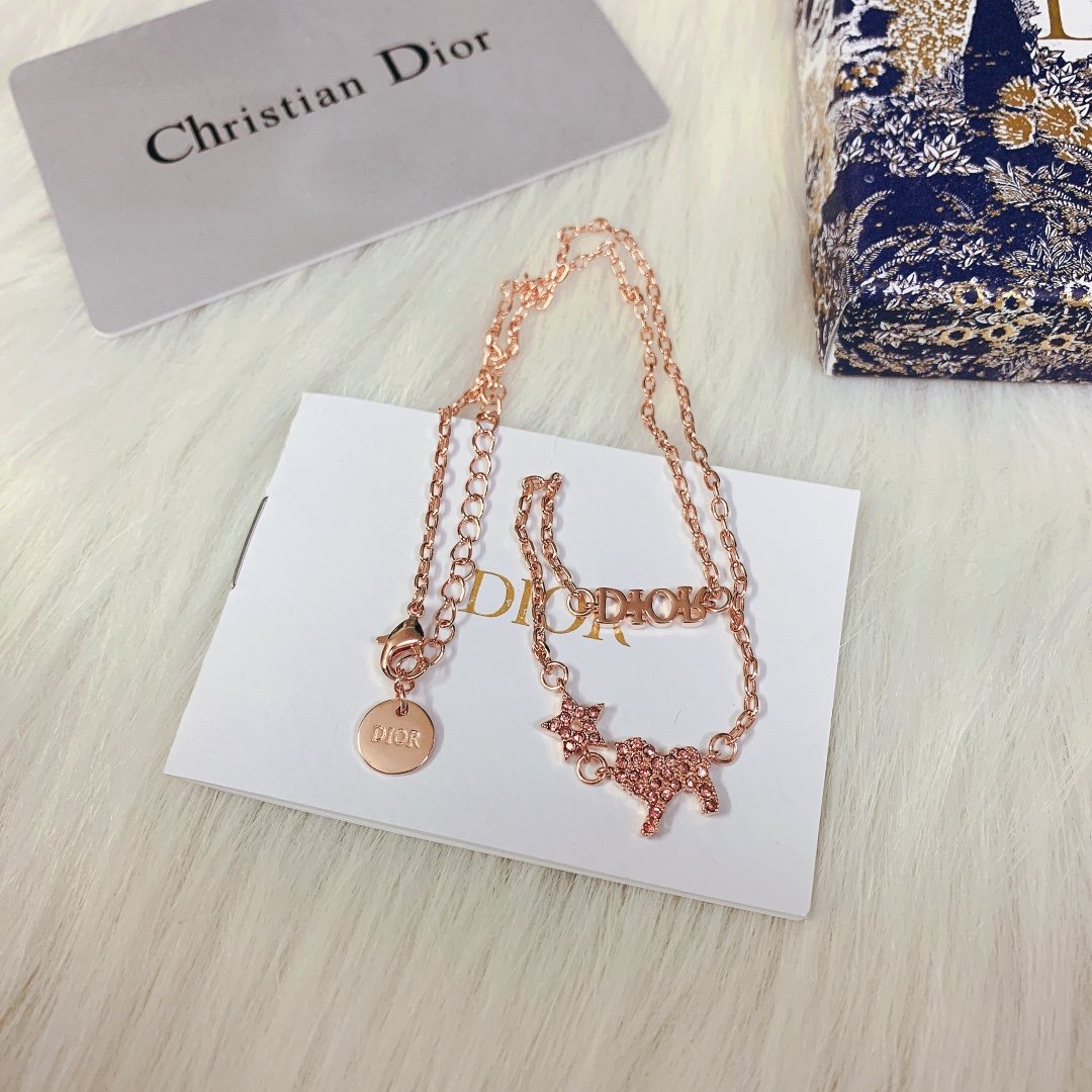 DIOR Luxury Rose Gold Lion Pendant Necklace
