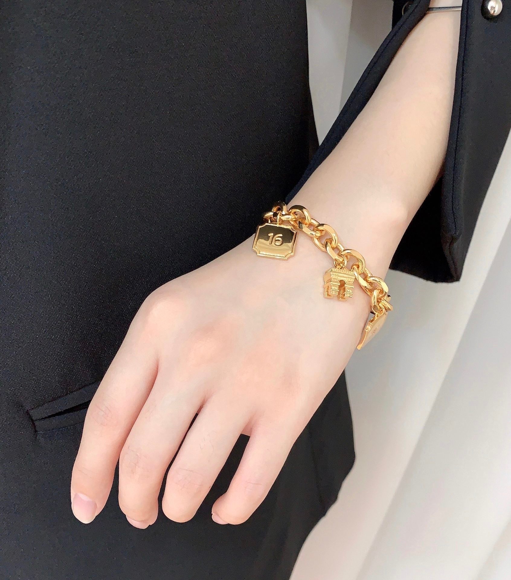 CELINE Fashionable Arc de Triomphe Brass Bracelet