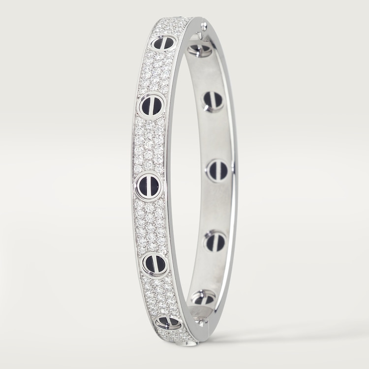 LOVE BRACELET, DIAMOND-PAVED, CERAMIC