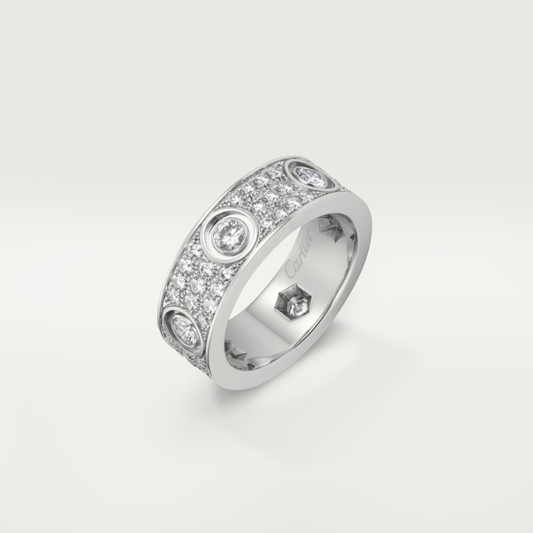 LOVE RING, DIAMOND-PAVED