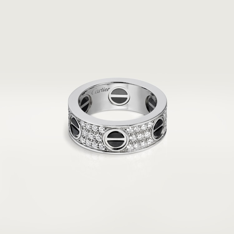 LOVE RING, DIAMOND-PAVED, CERAMIC