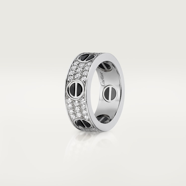 LOVE RING, DIAMOND-PAVED, CERAMIC