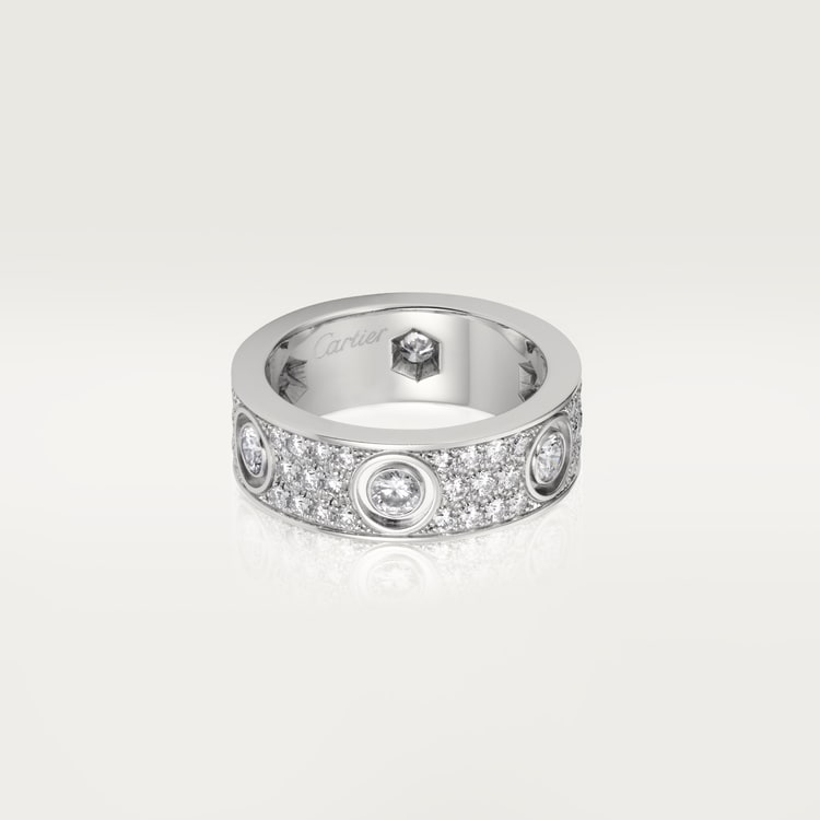 LOVE RING, DIAMOND-PAVED